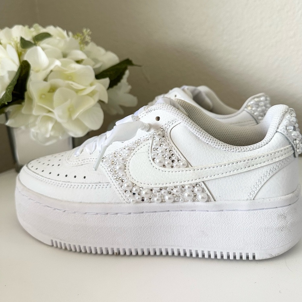 Nike Bridal Pearl Embellished Air Force One‘s